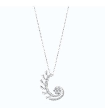 Altınbaş 0.38 Karat Yuvarlak Kesim 14 Ayar Altın ND681 Pırlanta Kolye 40 Cm