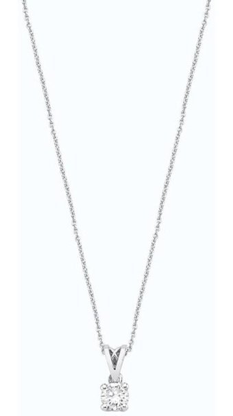 Altınbaş 0.20 Karat Yuvarlak Kesim 14 Ayar Altın Tektaş Pırlanta Kolye 40 Cm