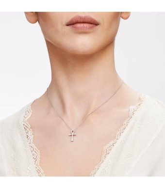 Altınbaş 0.15 Karat Yuvarlak Kesim 8 Ayar Altın Pırlanta Kolye 40 Cm