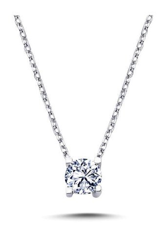 Lova Pırlanta 0.23 Karat Yuvarlak Kesim 14 Ayar Altın Tektaş 2030013 Pırlanta Kolye 42 Cm