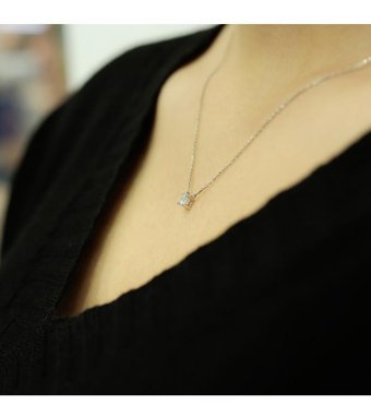 Lova Pırlanta 0.23 Karat Yuvarlak Kesim 14 Ayar Altın Tektaş 2030013 Pırlanta Kolye 42 Cm