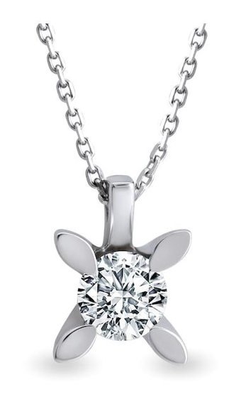 Sarrafoğlu 0.25 Karat 14 Ayar Altın Tektaş Pırlanta Kolye 42 Cm