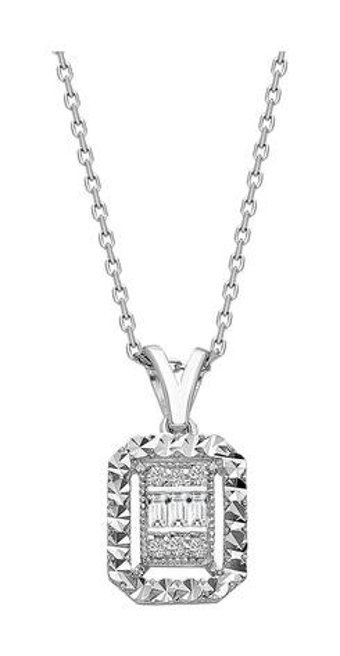Sirius Pırlanta 0.50 Karat Baget Kesim 8 Ayar Altın Pırlanta Kolye 42 Cm