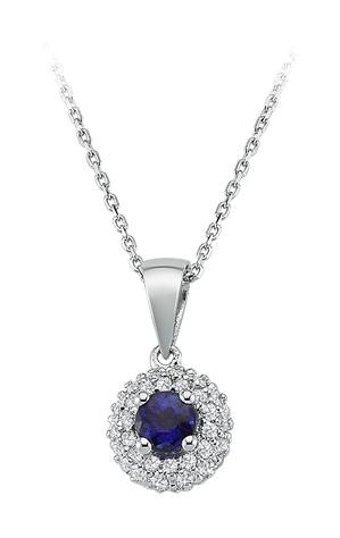 Sirius Pırlanta 0.30 Karat Yuvarlak Kesim Safir Taşlı 18 Ayar Altın Pırlanta Kolye 42 Cm