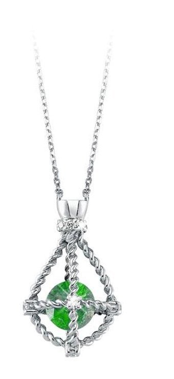 Lilarote 0.02 Karat Yuvarlak Kesim 925 Ayar Gümüş Pırlanta Kolye 45 Cm