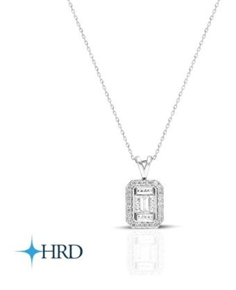 Lilarote 0.10 Karat Baget Kesim 14 Ayar Altın Tektaş Pırlanta Kolye 45 Cm