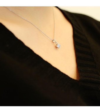 Lova Pırlanta 0.31 Karat Yuvarlak Kesim 14 Ayar Altın Tektaş 2010013 Pırlanta Kolye 42 Cm