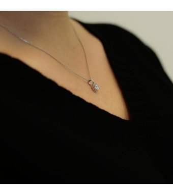 Lova Pırlanta 0.46 Karat Yuvarlak Kesim 14 Ayar Altın Tektaş 2070010 Pırlanta Kolye 42 Cm