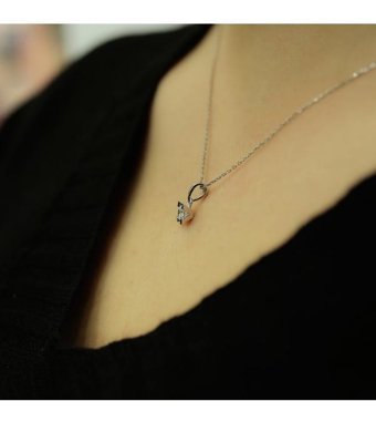 Lova Pırlanta 0.23 Karat Yuvarlak Kesim 14 Ayar Altın Tektaş 2010006 Pırlanta Kolye 42 Cm