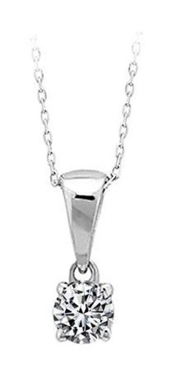 Sirius Pırlanta 0.17 Karat Yuvarlak Kesim 14 Ayar Altın Tektaş Pırlanta Kolye 42 Cm