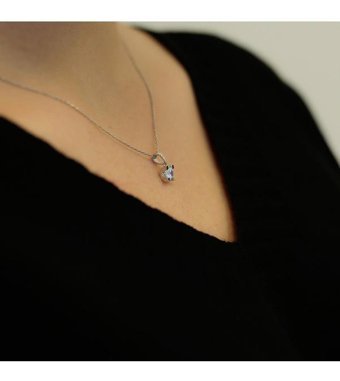 Lova Pırlanta 0.40 Karat Yuvarlak Kesim 14 Ayar Altın Tektaş 2010011 Pırlanta Kolye 42 Cm