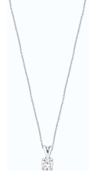 Altınbaş 0.10 Karat Yuvarlak Kesim 8 Ayar Altın Tektaş Fs723 Pırlanta Kolye 40 Cm
