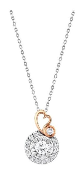 Assos Pırlanta 0.22 Karat Yuvarlak Kesim 14 Ayar Altın Pırlanta Kolye 40 Cm