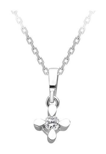 Sirius Pırlanta 0.05 Karat Yuvarlak Kesim 8 Ayar Altın Tektaş Pırlanta Kolye 42 Cm