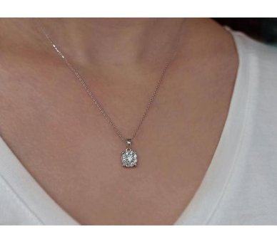 Sirius Pırlanta 0.40 Karat Yuvarlak Kesim 14 Ayar Altın Pırlanta Kolye 42 Cm