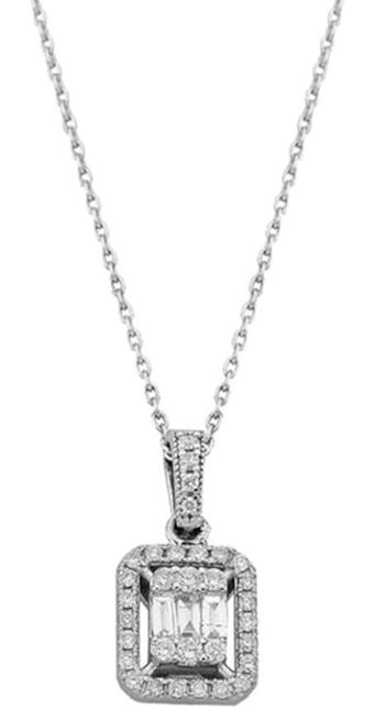 Pirnus Diamond Baget Kesim 14 Ayar Altın Pırlanta Kolye 42 Cm