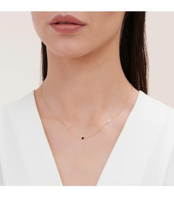 Altınbaş 0.02 Karat Yuvarlak Kesim 14 Ayar Altın Sonsuzluk Pırlanta Kolye 40 Cm