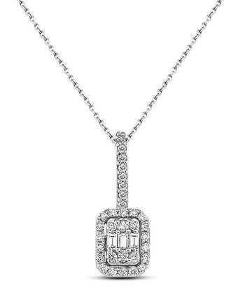 Lilarote 0.22 Karat Baget Kesim 14 Ayar Altın Tektaş Pırlanta Kolye 45 Cm