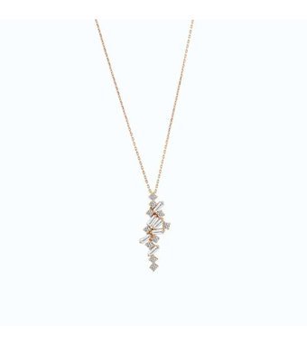 Altınbaş 0.66 Karat Yuvarlak Kesim 14 Ayar Altın MZE263 Pırlanta Kolye 40 Cm