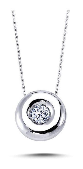 Lova Pırlanta 0.30 Karat Yuvarlak Kesim 14 Ayar Altın Tektaş 2060003 Pırlanta Kolye 42 Cm