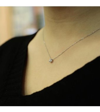 Lova Pırlanta 0.16 Karat Yuvarlak Kesim 14 Ayar Altın Tektaş 2040019 Pırlanta Kolye 42 Cm