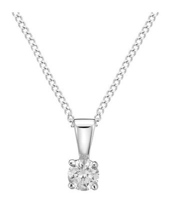 Sare Pırlanta 0.18 Karat Yuvarlak Kesim 14 Ayar Altın Tektaş Pırlanta Kolye 42 Cm