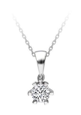 Sirius Pırlanta 0.50 Karat Yuvarlak Kesim 14 Ayar Altın Tektaş Pırlanta Kolye 42 Cm