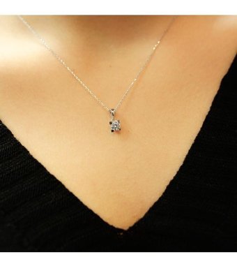 Lova Pırlanta 0.30 Karat Yuvarlak Kesim 14 Ayar Altın Tektaş 2010007 Pırlanta Kolye 42 Cm