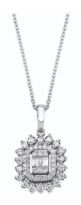Altınbaş 0.24 Karat Yuvarlak Kesim 14 Ayar Altın EEH630 Pırlanta Kolye 40 Cm