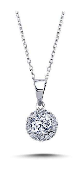 Lova Pırlanta 0.40 Karat Yuvarlak Kesim 14 Ayar Altın Tektaş 2010014 Pırlanta Kolye 42 Cm