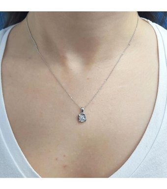 Lova Pırlanta 0.13 Karat Yuvarlak Kesim 14 Ayar Altın Tektaş 2070025 Pırlanta Kolye 42 Cm