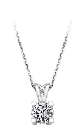 Sirius Pırlanta 0.80 Karat Yuvarlak Kesim 14 Ayar Altın Tektaş Pırlanta Kolye 42 Cm