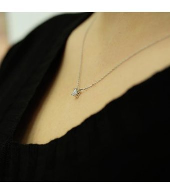 Lova Pırlanta 0.28 Karat Yuvarlak Kesim 14 Ayar Altın Tektaş 2030014 Pırlanta Kolye 42 Cm