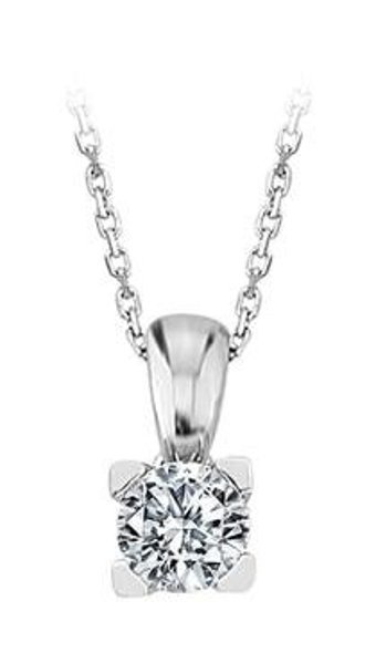 Sirius Pırlanta 0.47 Karat Yuvarlak Kesim 14 Ayar Altın Tektaş Pırlanta Kolye 42 Cm