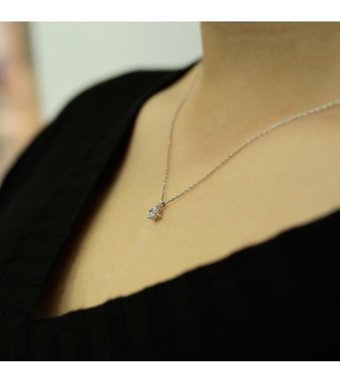 Lova Pırlanta 0.24 Karat Yuvarlak Kesim 14 Ayar Altın Tektaş 2030011 Pırlanta Kolye 42 Cm