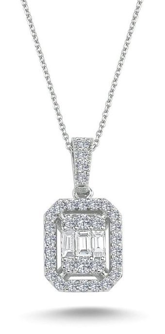 Pirnus Diamond Baget Kesim 14 Ayar Altın Pırlanta Kolye