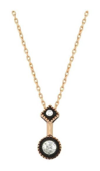 Altınbaş 0.12 Karat Yuvarlak Kesim Beyaz Taşlı Altın Elmas Kolye 40 cm