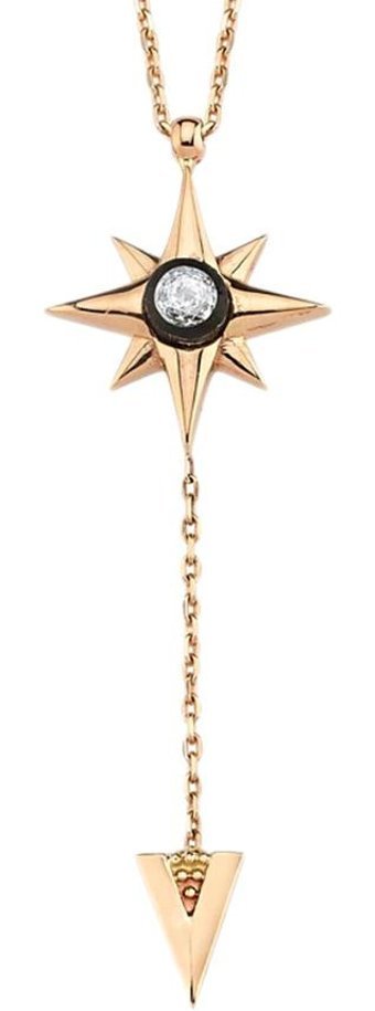 Lilarote 0.06 Karat Yuvarlak Kesim Beyaz Taşlı Altın Elmas Kolye 45 cm