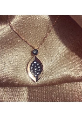 Ydg Elmas Takı 0.21 Karat Damla Kesim Beyaz Taşlı Altın Elmas Kolye 35 cm