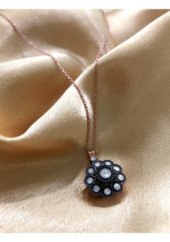 Ydg Elmas Takı 0.55 Karat Yuvarlak Kesim Beyaz Taşlı Altın Elmas Kolye 55 cm