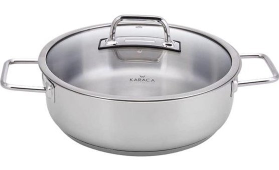 Karaca Galaxy Cam Kapaklı Çelik 24 cm Karnıyarık Tencere