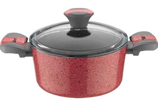 Brioni Graneed Cam Kapaklı Granit 26 cm Derin Tencere