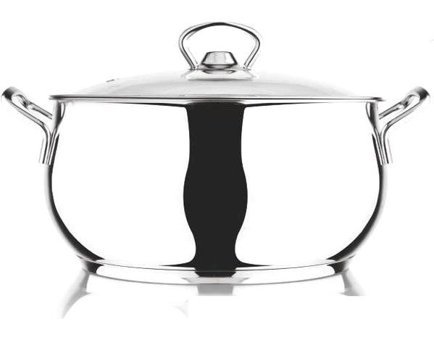 Cooker Lara Cam Kapaklı Çelik 18 cm Derin Tencere