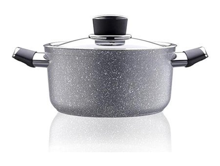 Korkmaz Palma A3901 Cam Kapaklı Granit 18 cm Derin Tencere