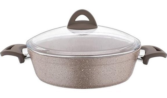 Papilla Vilma Cam Kapaklı Granit 28 cm Karnıyarık Tencere