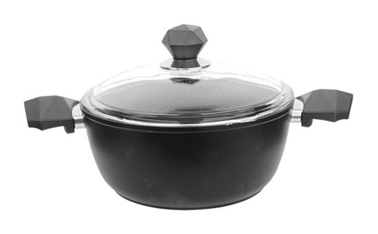 Aryıldız TT Core Cam Kapaklı Granit 24 cm Derin Tencere