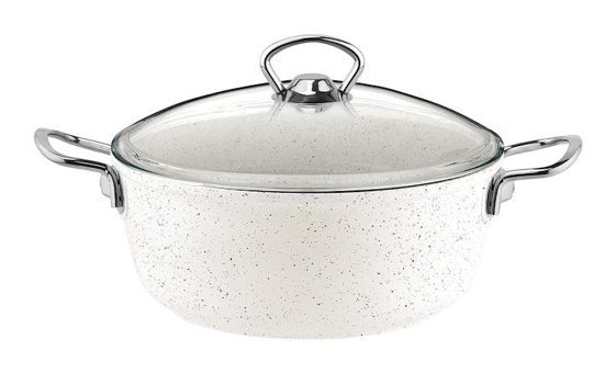 Taç Gravita Cam Kapaklı Granit 30 cm Derin Tencere