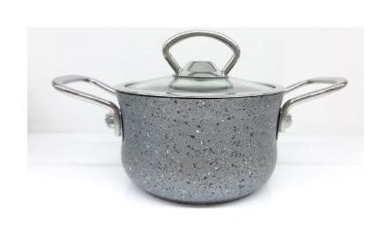 Oms Collection Mini 3111 Cam Kapaklı Granit 12 cm Derin Tencere