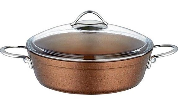 Papilla Vilma Cool Cam Kapaklı Granit 26 cm Karnıyarık Tencere