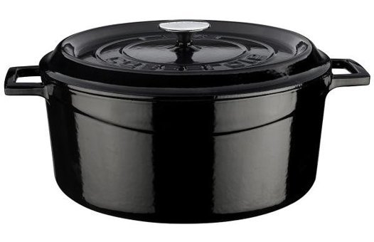Lava Döküm 32 cm Derin Tencere Siyah